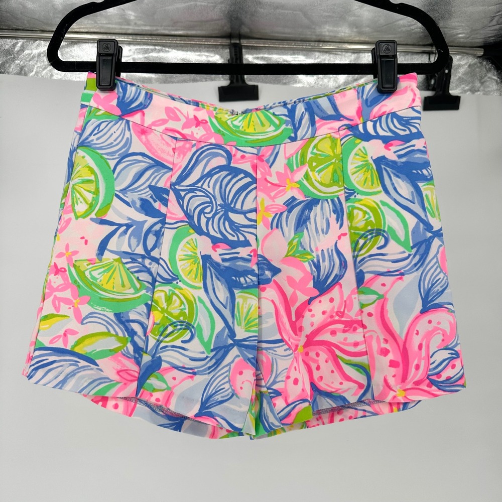 Lilly Pulitzer Ariana Multi Pink 5" Shorts Women's 2 XS Havana Cocktail Summer